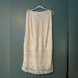 Anthropologie White Lace Maxi Skirt for Brides
